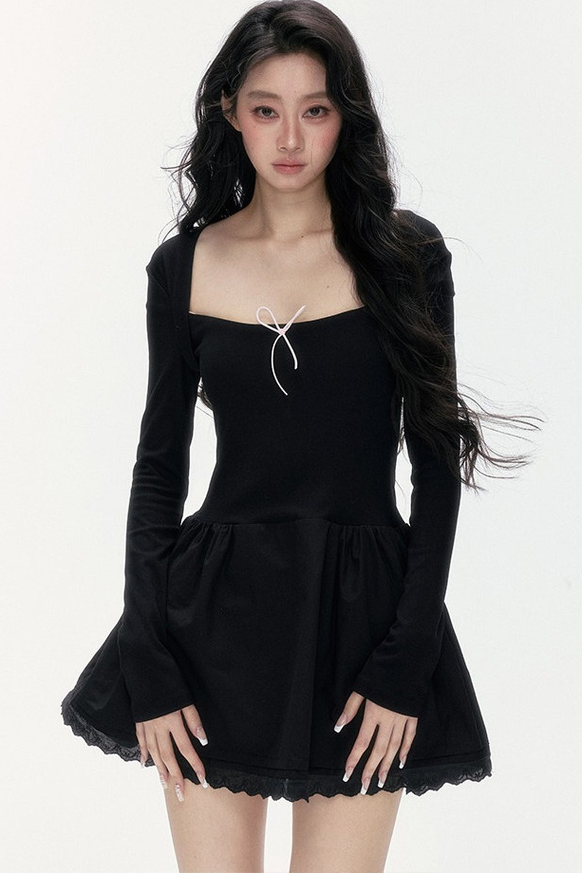Lace Patchwork Knit Dress
