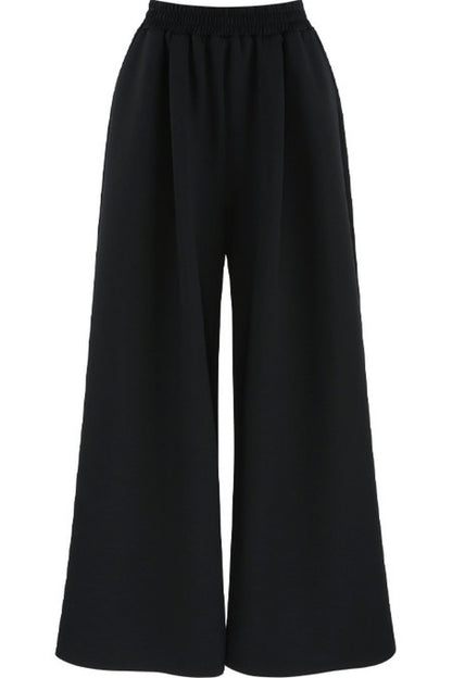 Hooded Shawl Sweatshirt and Wide-Leg Pants Set-Up