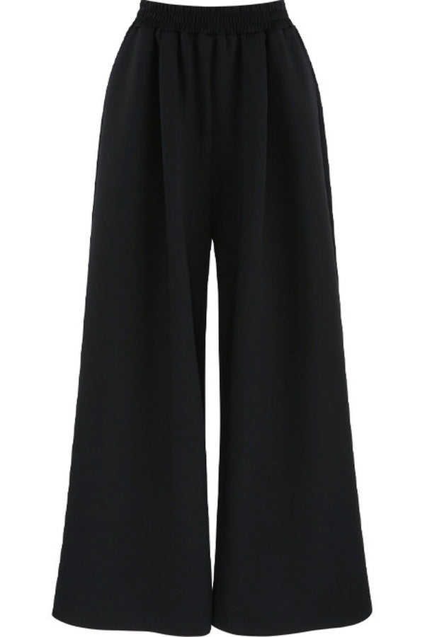Hooded Shawl Sweatshirt and Wide-Leg Pants Set-Up