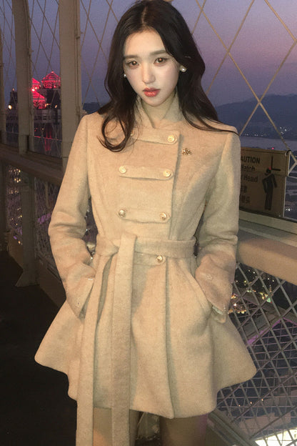 Rich Girl Style Cape Wool Coat Set-Up