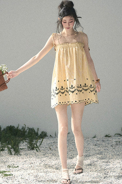 Double-Sided Wave Hem Dress
