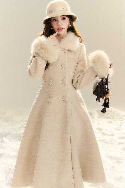 Oatmeal Camel Hepburn Style Long Coat