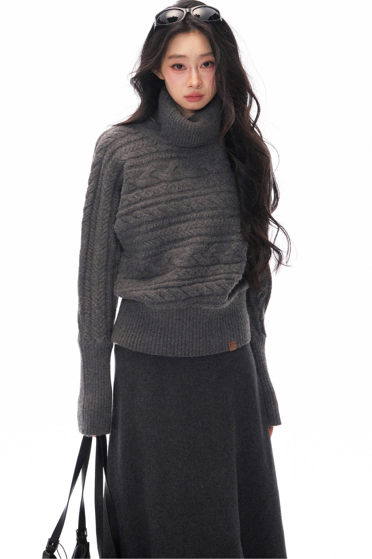Knitted Jacket and Long A-Line Skirt Set-Up