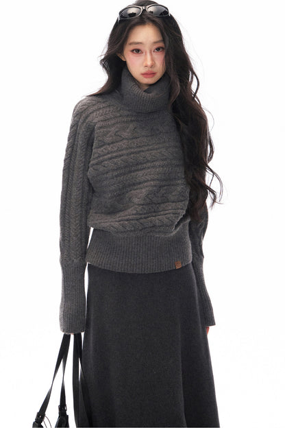 Knitted Jacket and Long A-Line Skirt Set-Up