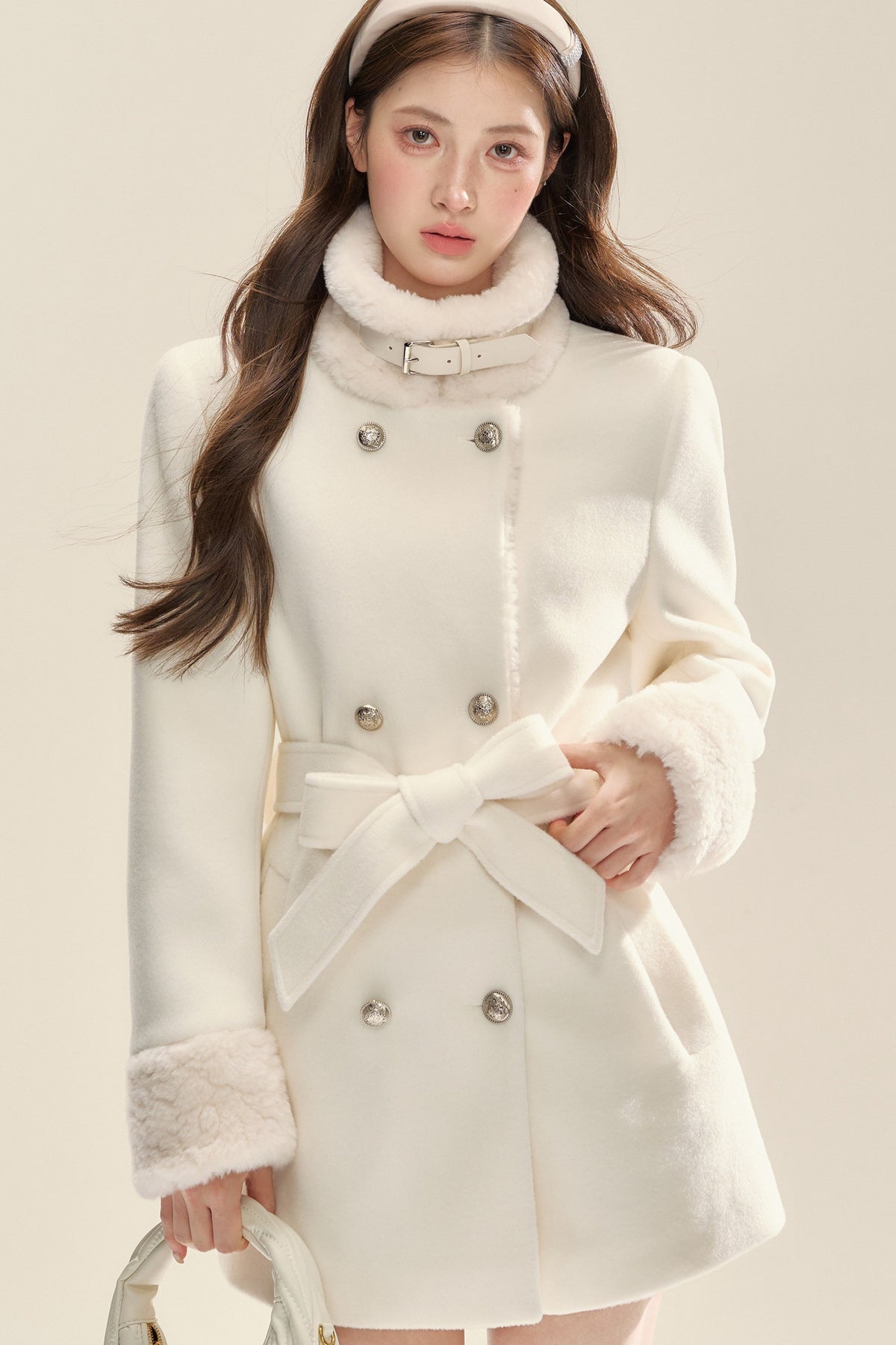 Snow Velvet Double-Breasted Jacket