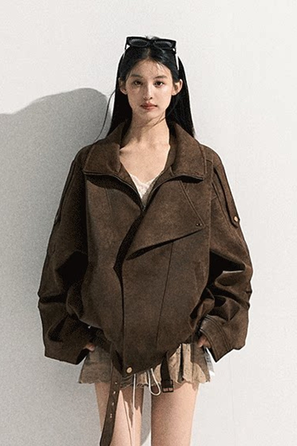 Suede Texture Leather Jacket