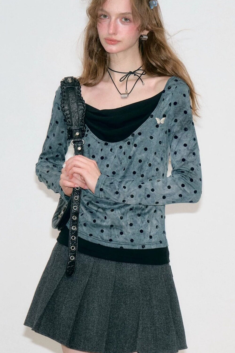 Polka Dot T-Shirt Knit Top