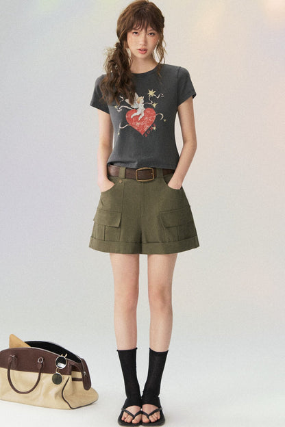 Love Cupid Short Sleeve Blouse