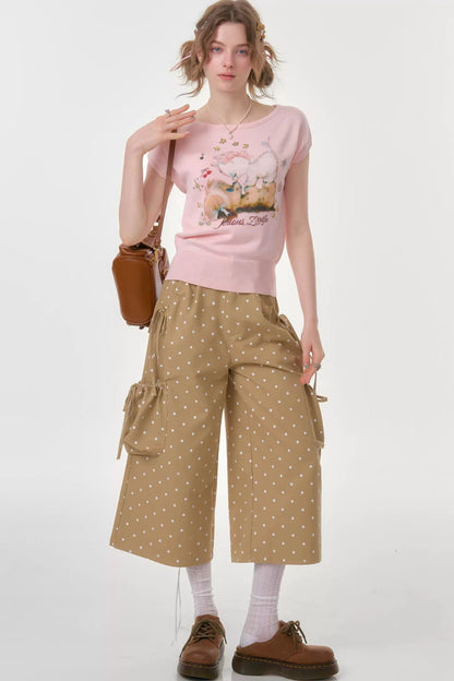 Milk Coffee Polka Dot Pants