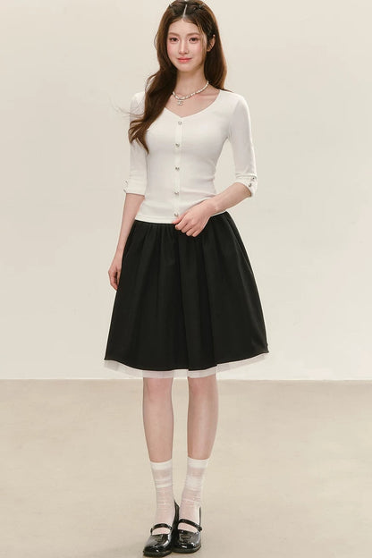 Elegant Knitted V-Neck Top