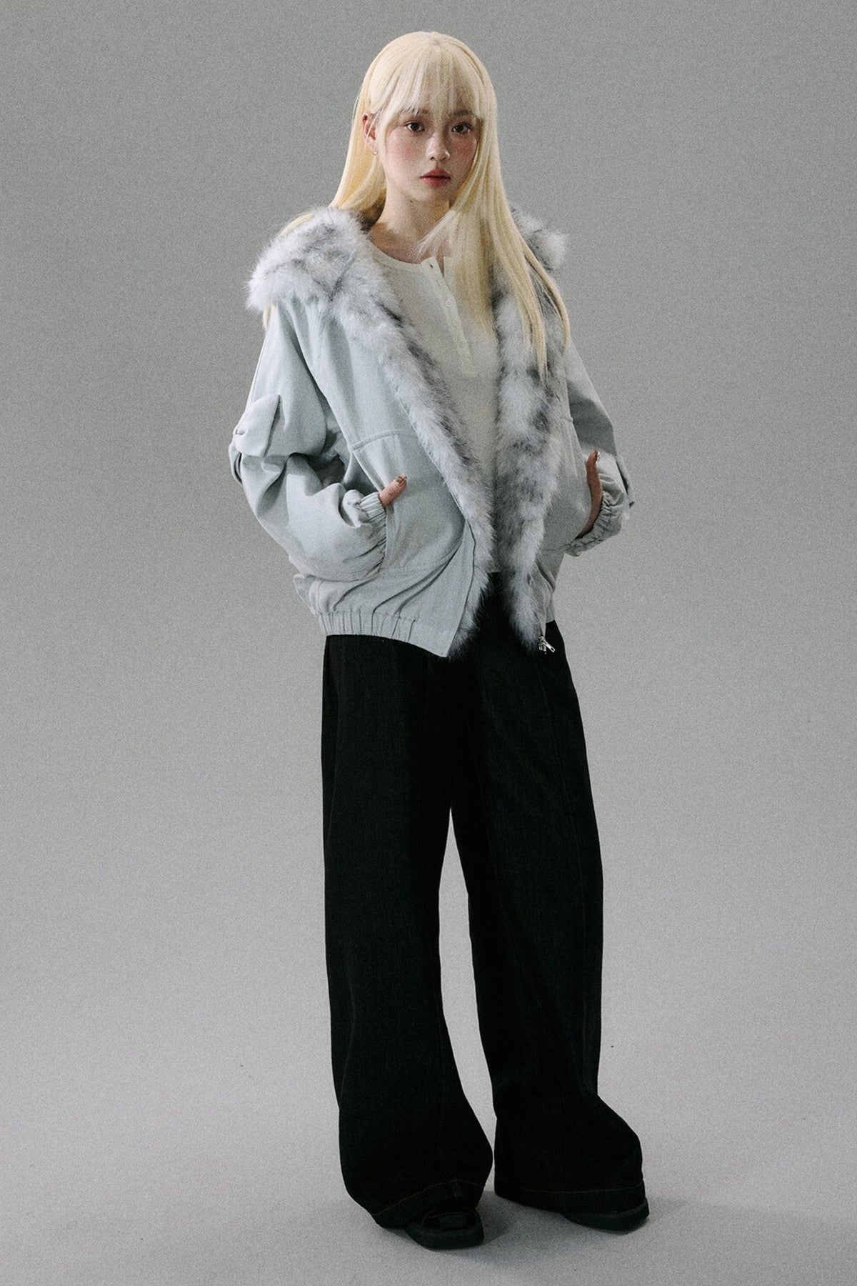 Thick Plush Hooded Jacket
