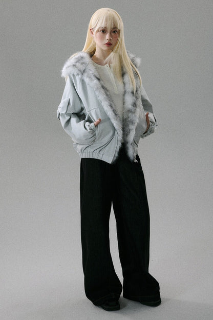 Thick Plush Hooded Jacket