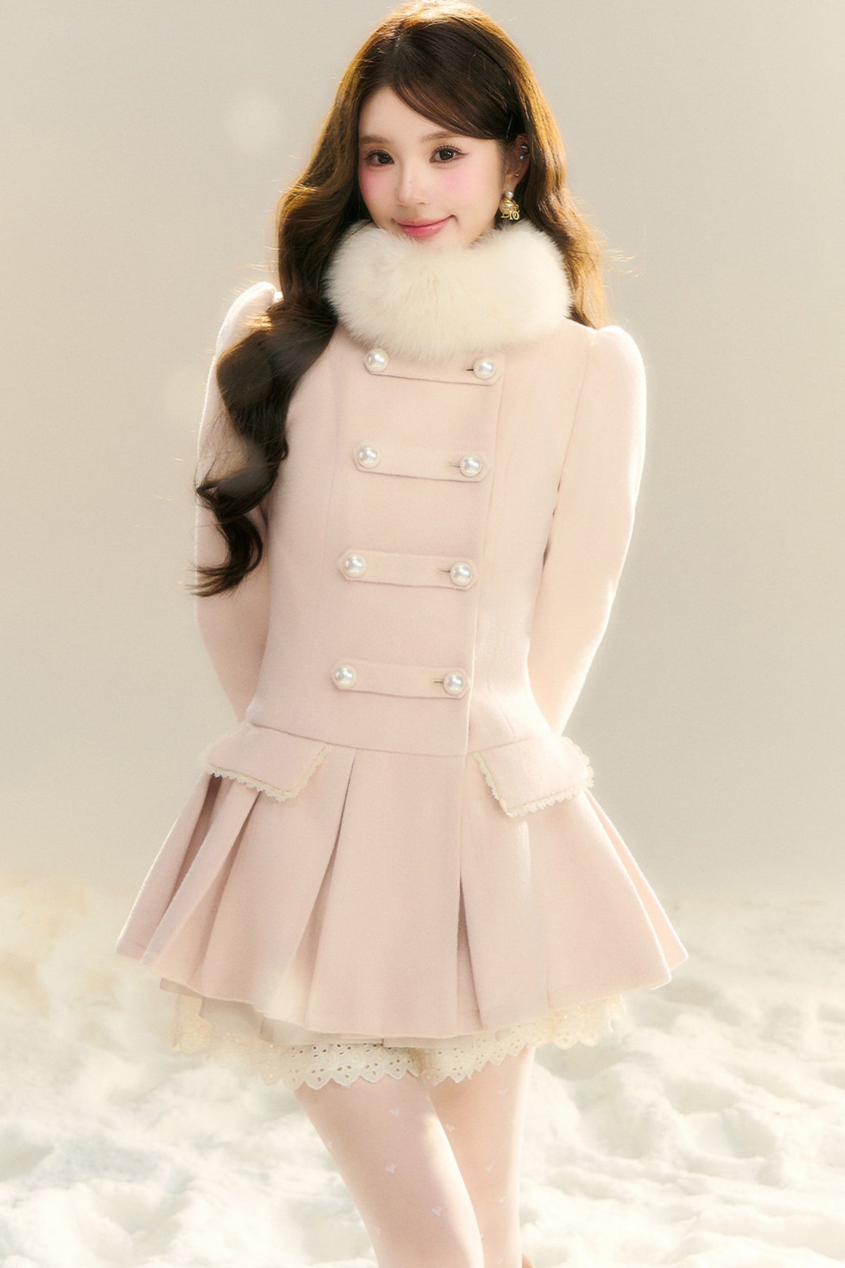 Chaebol Daughter Style Woolen Cape Coat