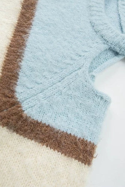 Off-Shoulder Striped Knit Sweater