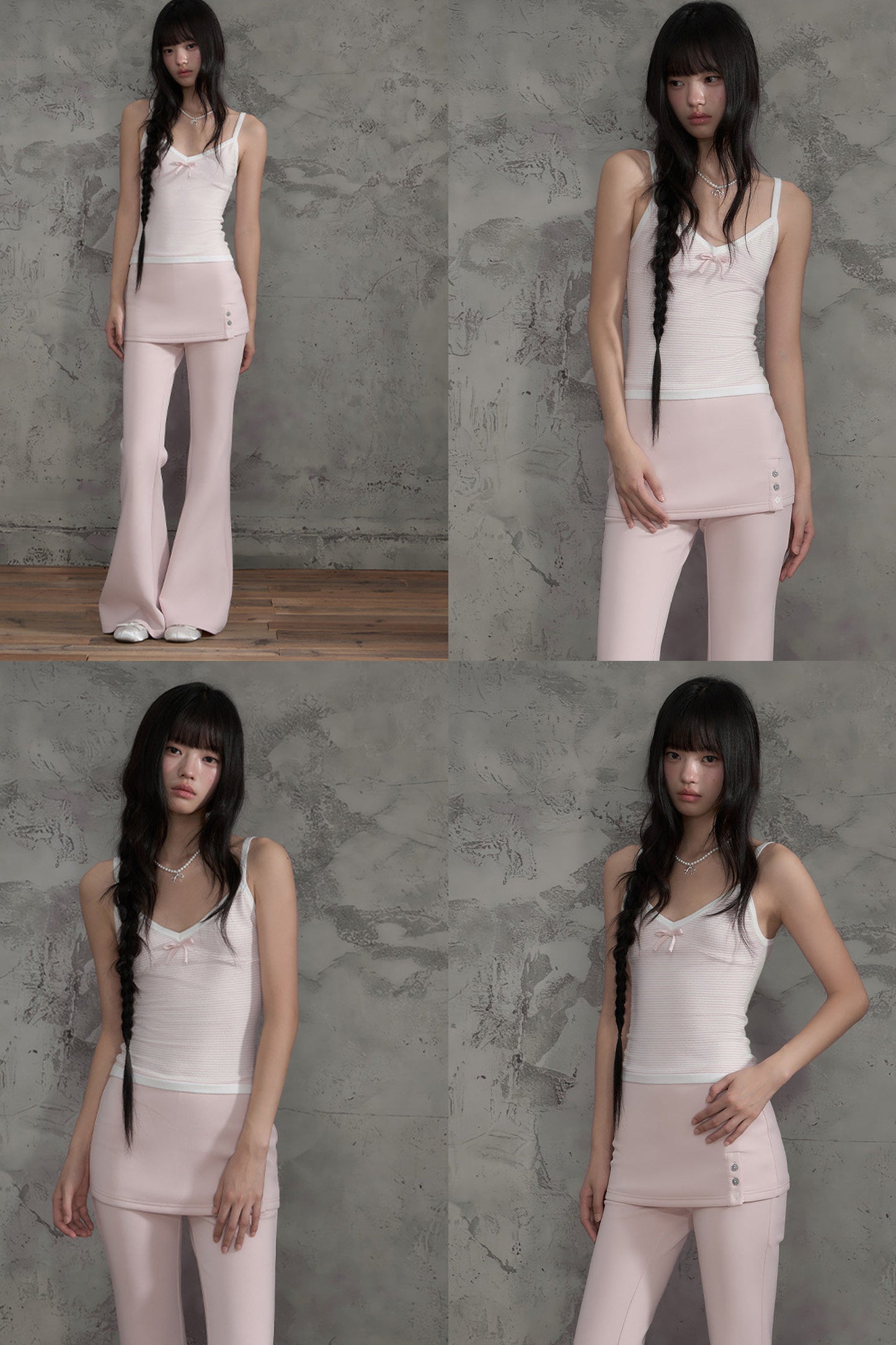 Pink Striped Bow Camisole