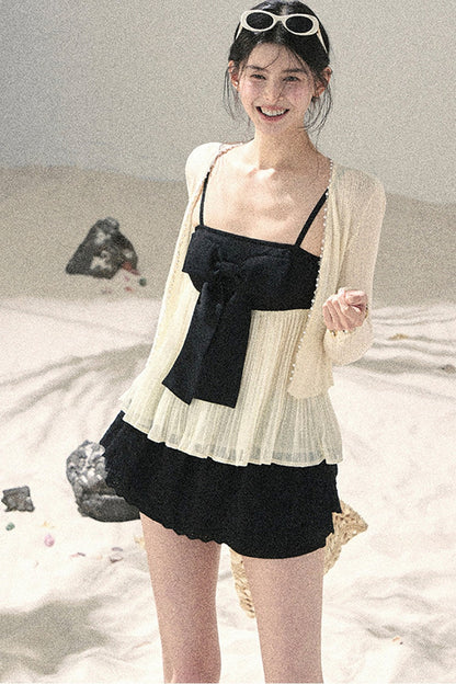 Off-Shoulder Mesh Camisole Top