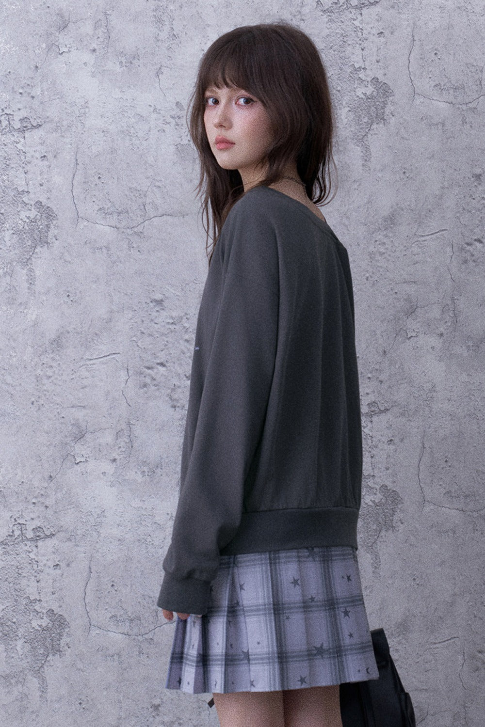 One-Shoulder Graffiti Sweatshirt Dress