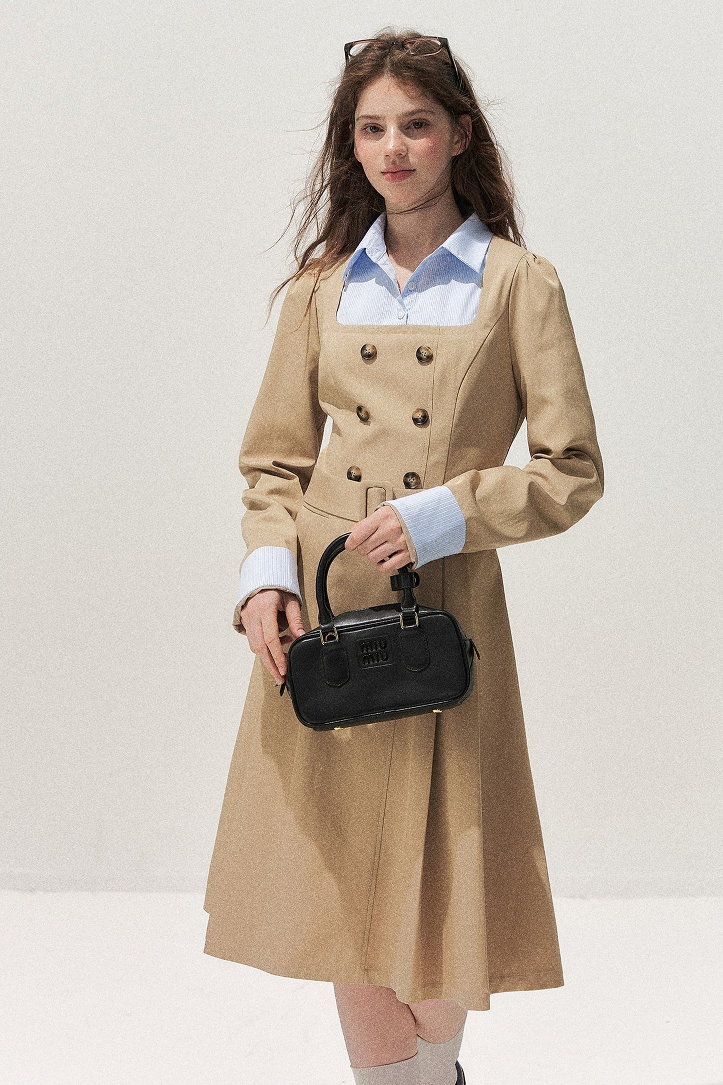 Retro Two-Piece Trench Dress