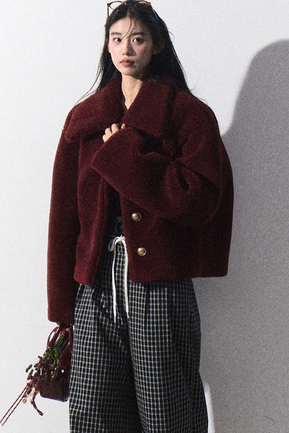 Drawstring Plaid Wide-Leg Pants