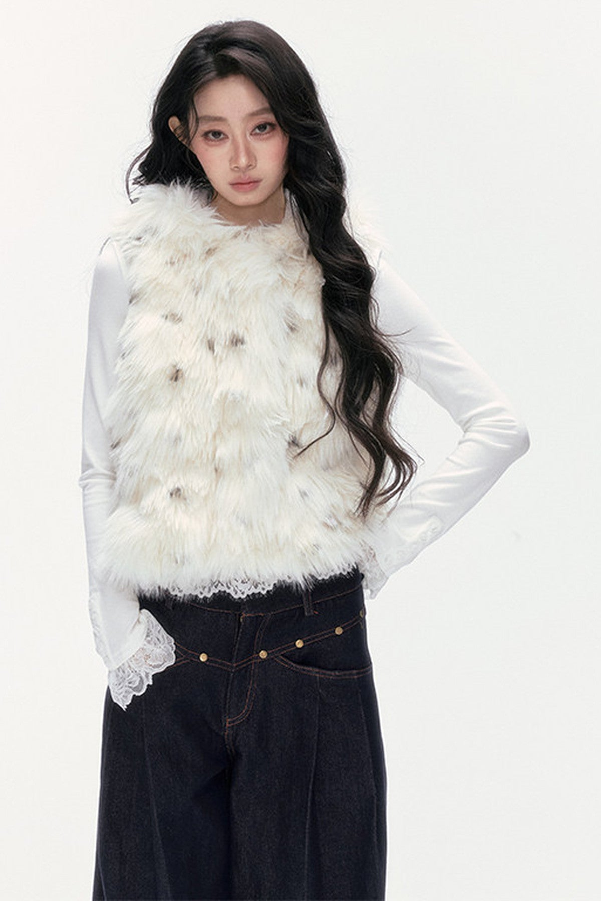 Hooded Faux Fur Vest