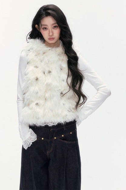 Hooded Faux Fur Vest