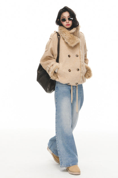 Ensemble veste courte en laine et pantalon