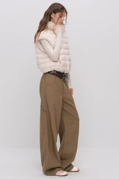 Convertible Detachable Knit Sleeve Down Vest