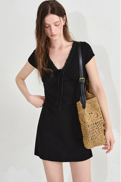 Black Lace A-Line Skirt