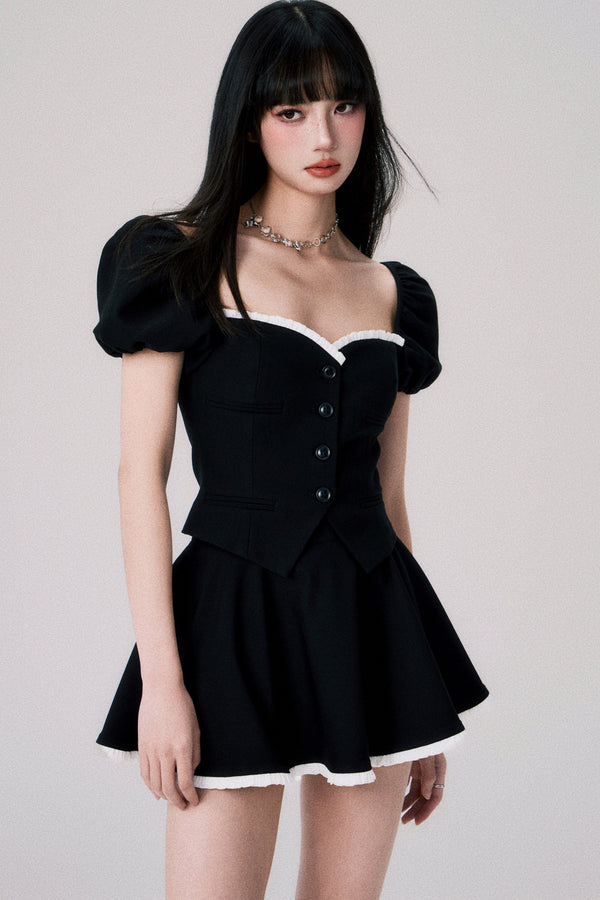 Strapless Corset Top and Puff Skirt Set-Up
