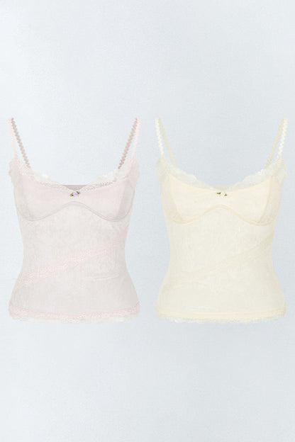 Lace Patchwork Velvet Camisole