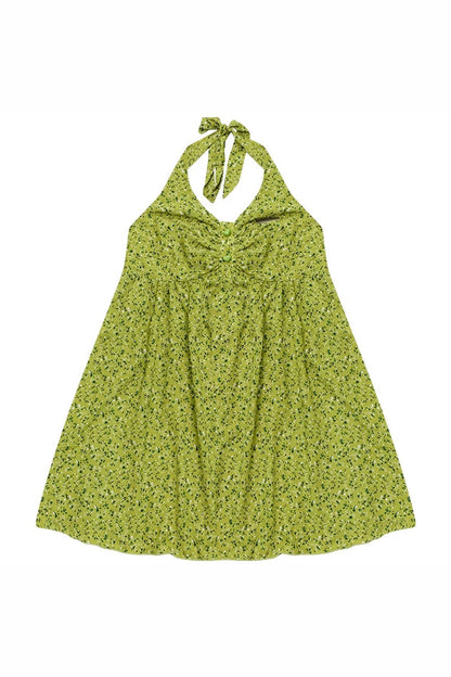 Summer Green Floral Halter Top
