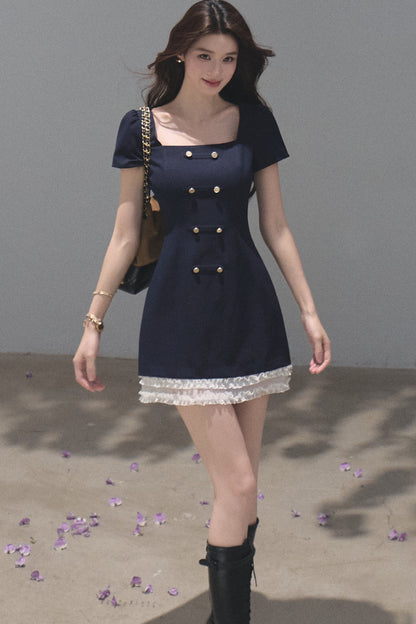 Layered Waves Lace Dress