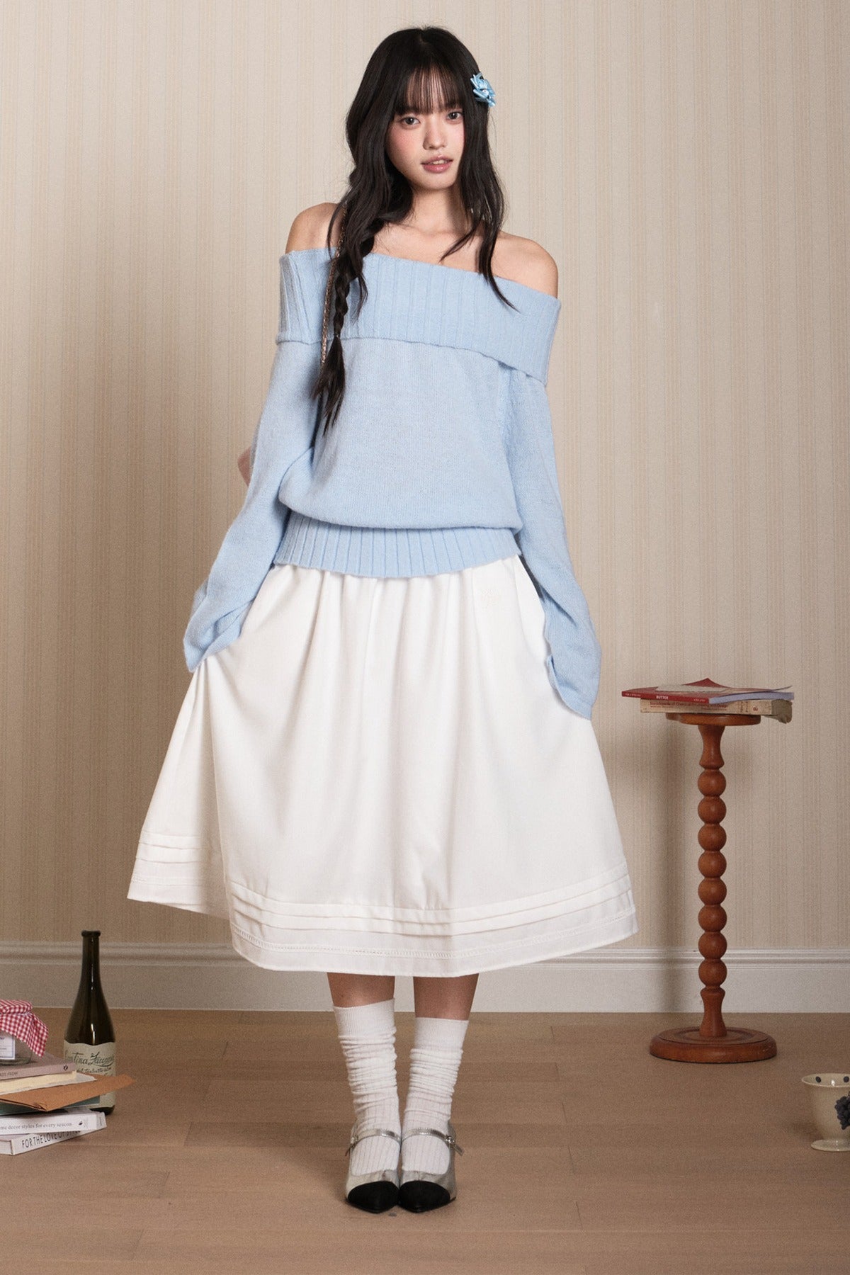 Off-Shoulder Knit Top