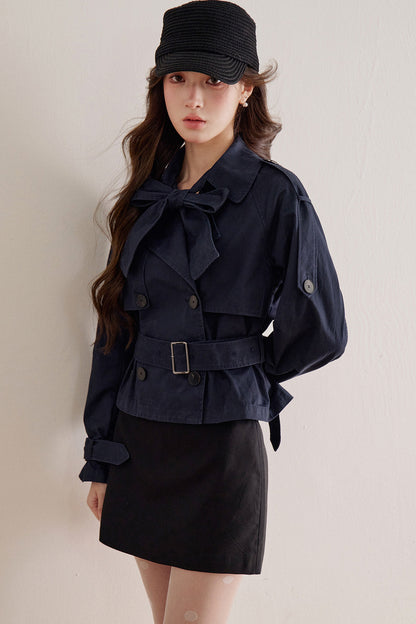 Cotton Double-Breasted Trench Coat