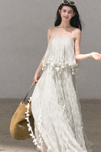 Mint Lace Spaghetti Strap Dress