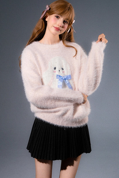 Mink Fur Bear Rabbit Knit Sweater
