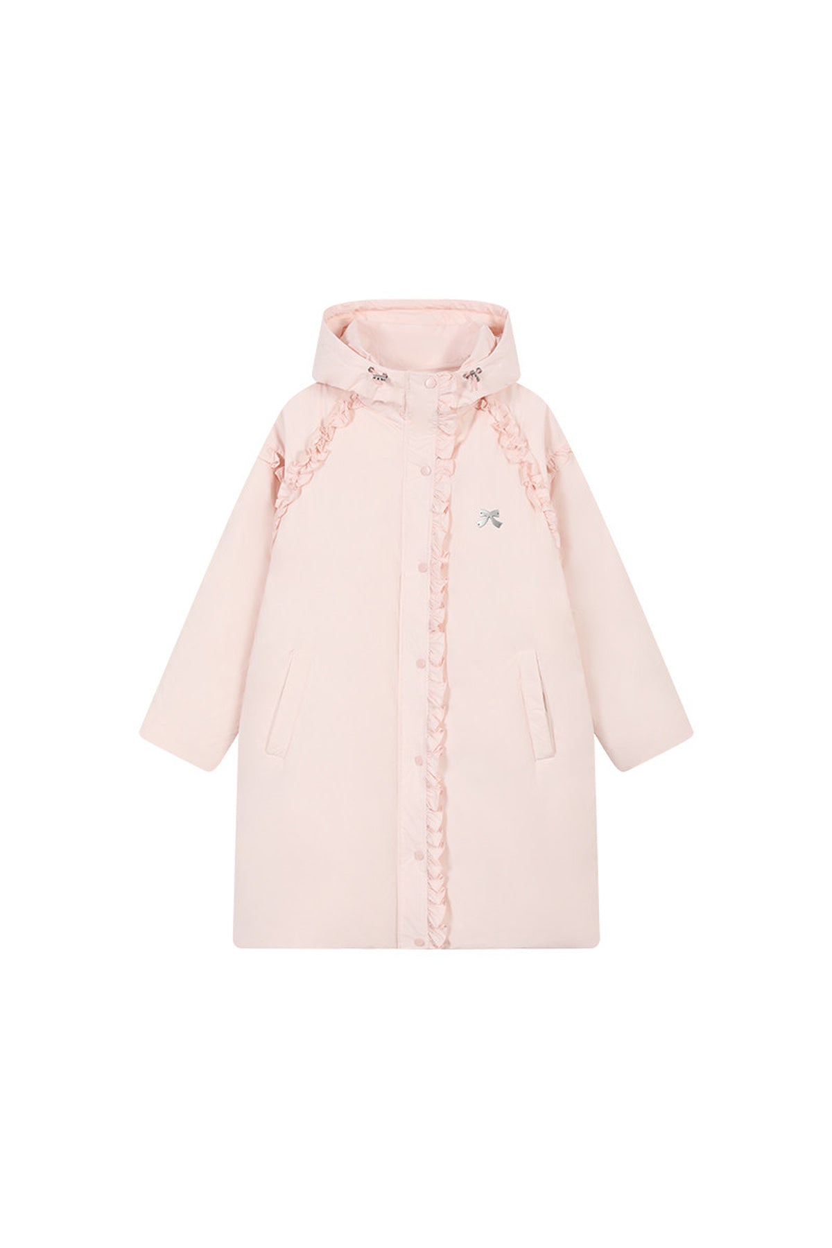 Lace Trim Long Down Jacket