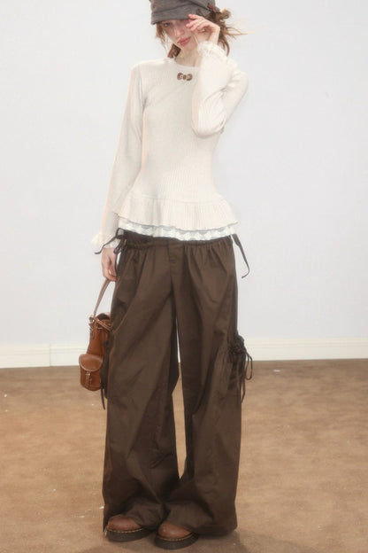 High-Waisted Wide-Leg Cargo Pants