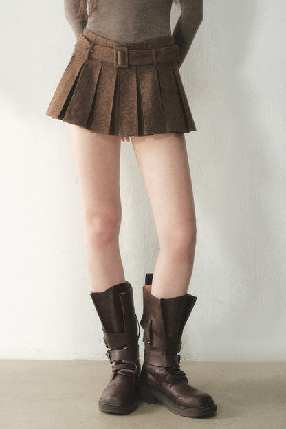 Merino Wool Pleated Skirt