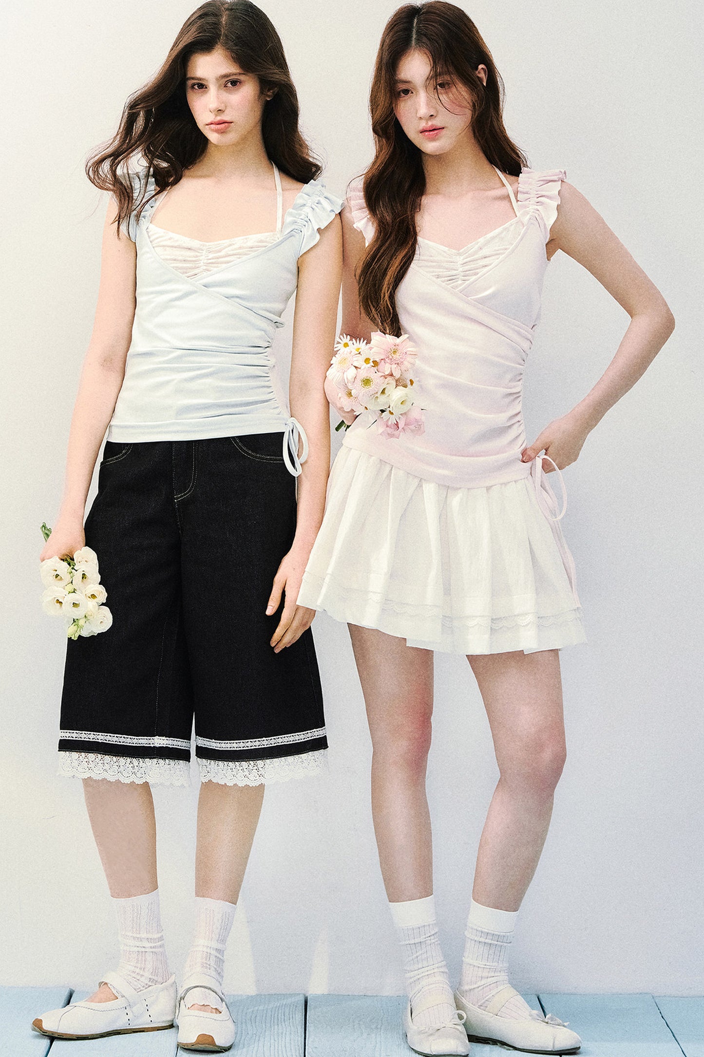 Flutter Sleeve Spliced T-Shirt