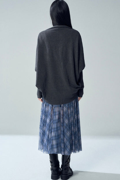 Shawl-Style Batwing Knitted Cardigan