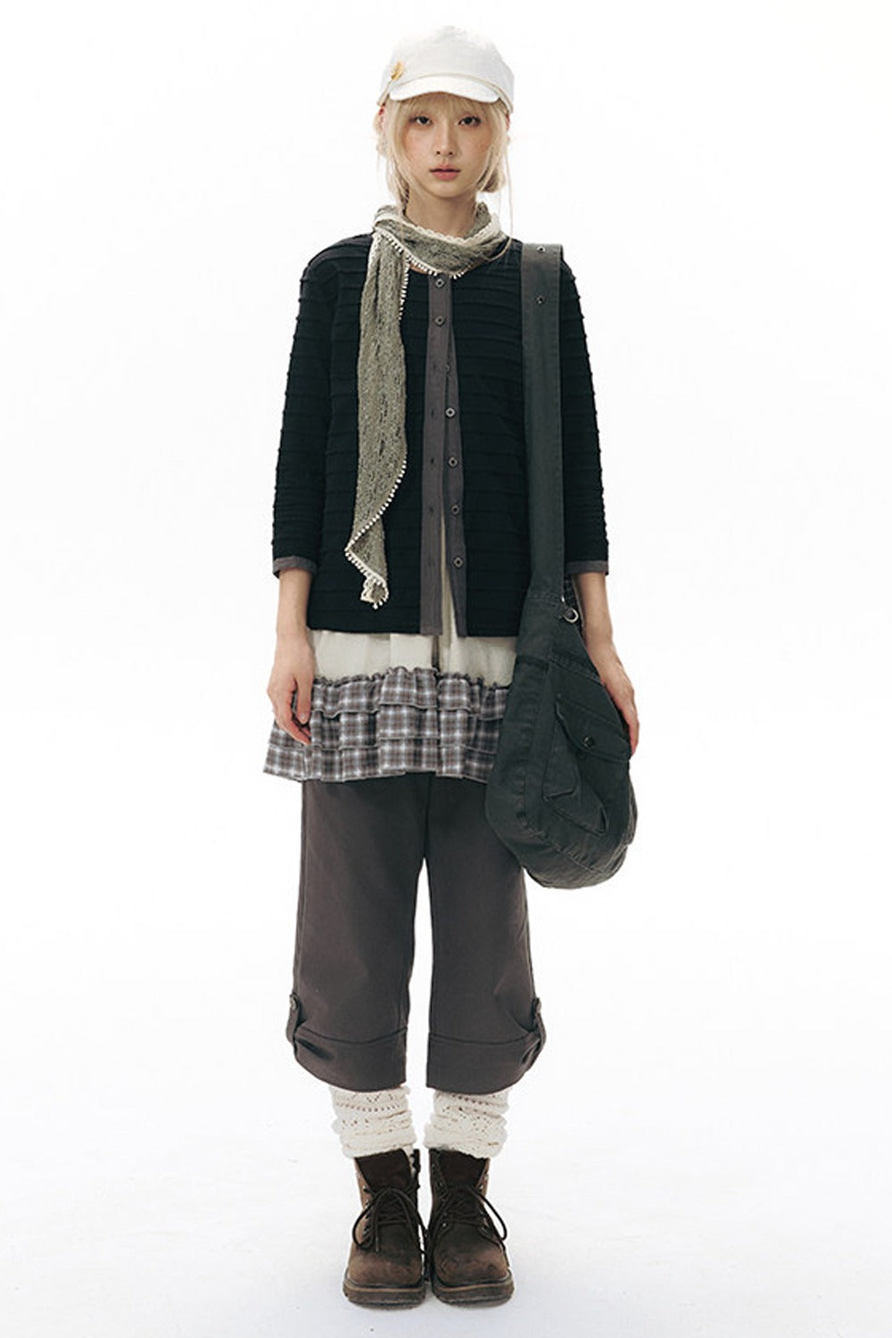 Haut cardigan tricoté à manches longues