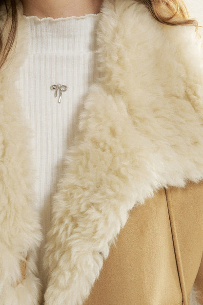 Loose Fur Integrated Suede Jacket