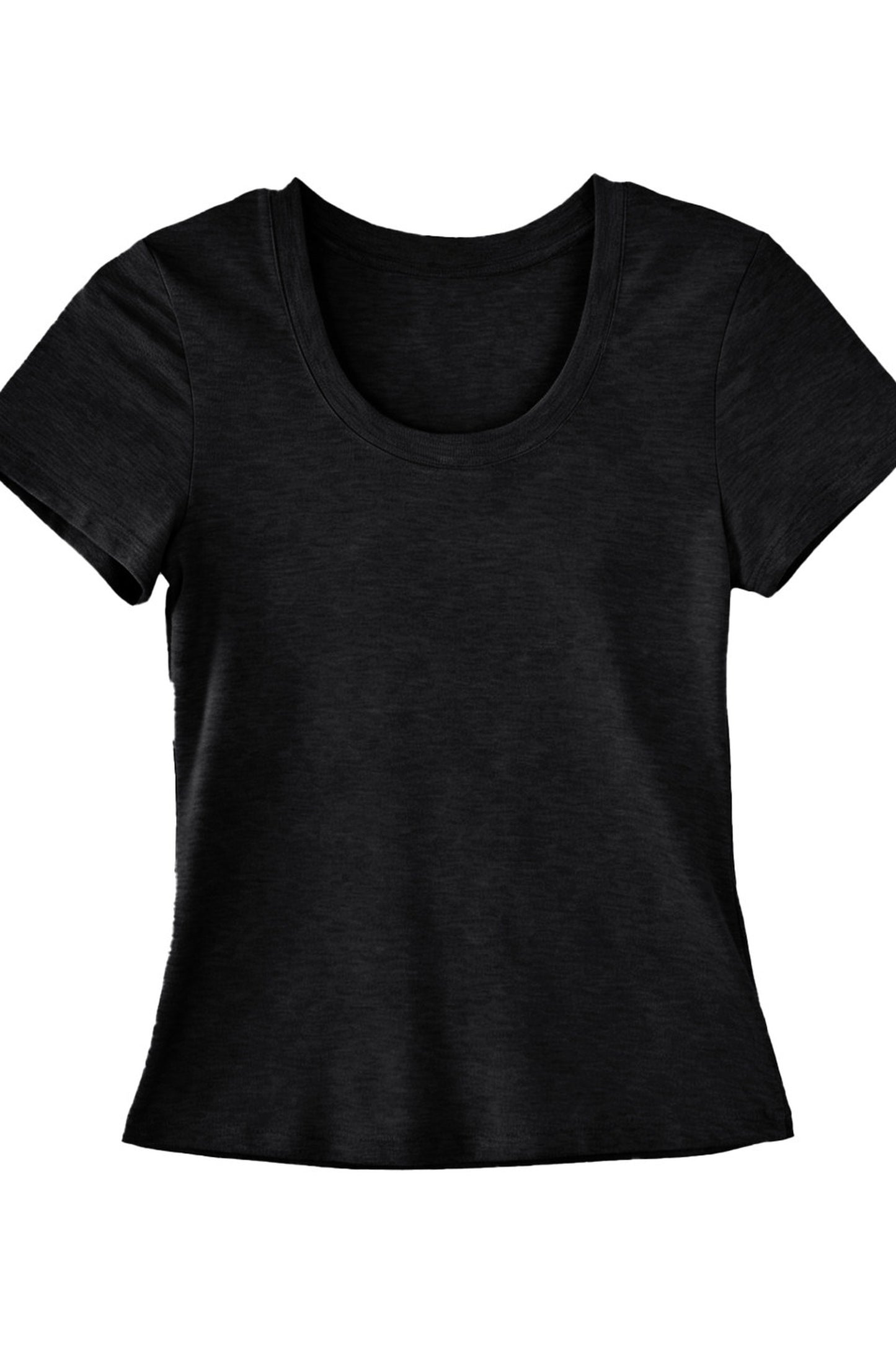 Tencel U-Neck Short-Sleeved T-Shirt