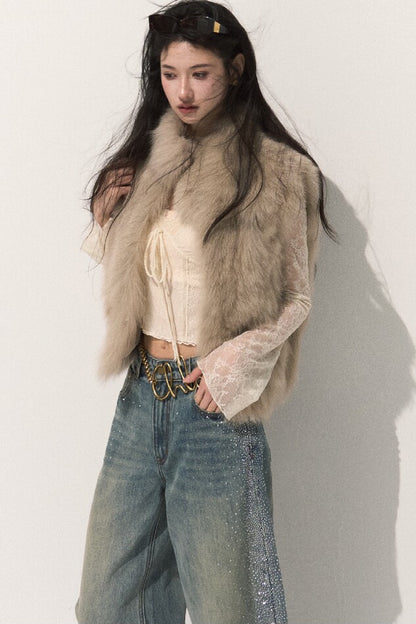 Fluffy Fox Fur Vest