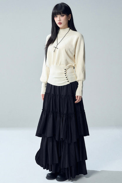 Short Batwing Knit Top
