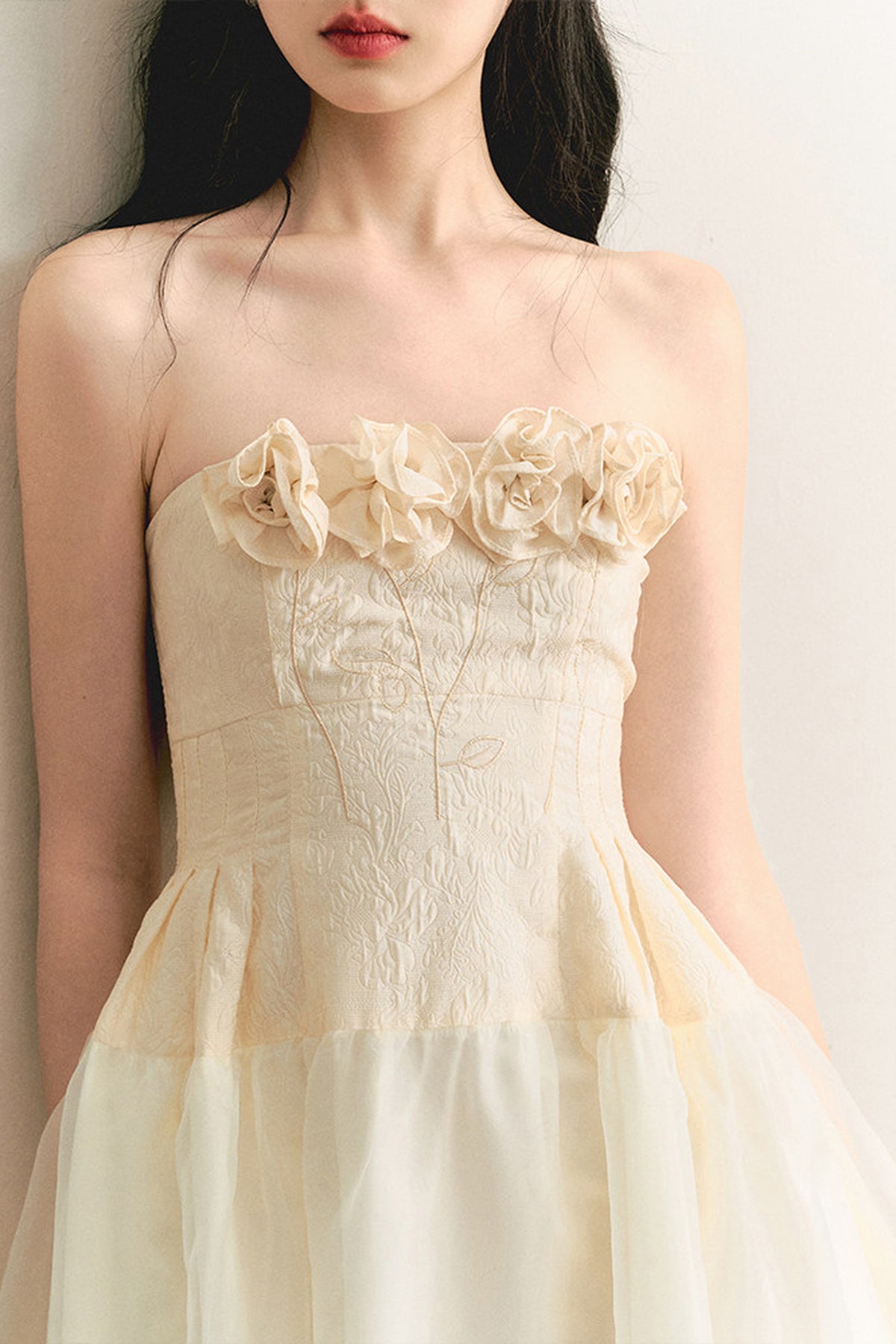 Robe bustier florale faite main