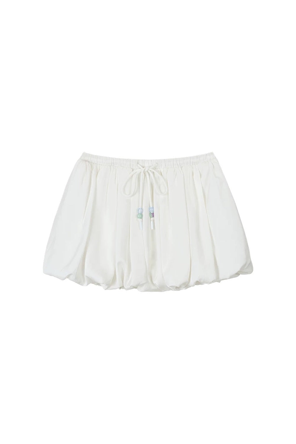 White Acetate Satin A-Line Skirt