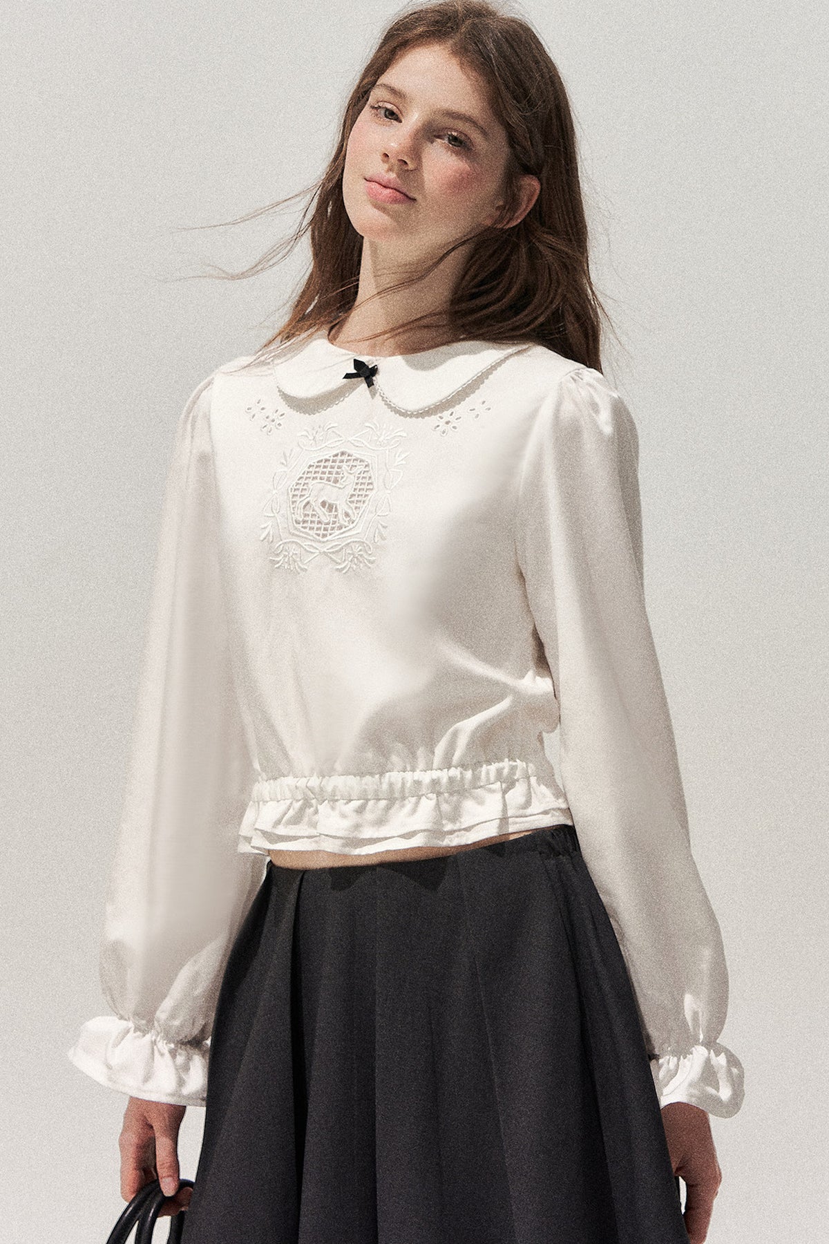 Lyocell Deer Collar Blouse