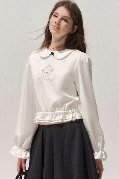Lyocell Deer Collar Blouse